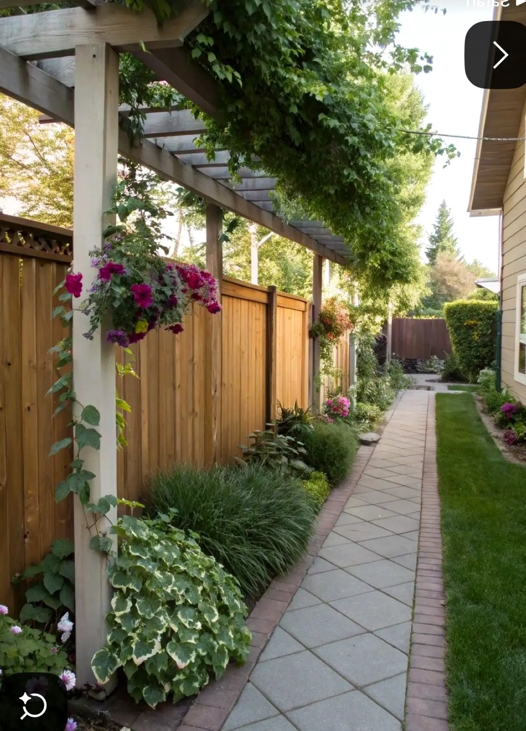 Compact garden seating introduces freshness into the garden edge, keeping the atmosphere clear and inviting.