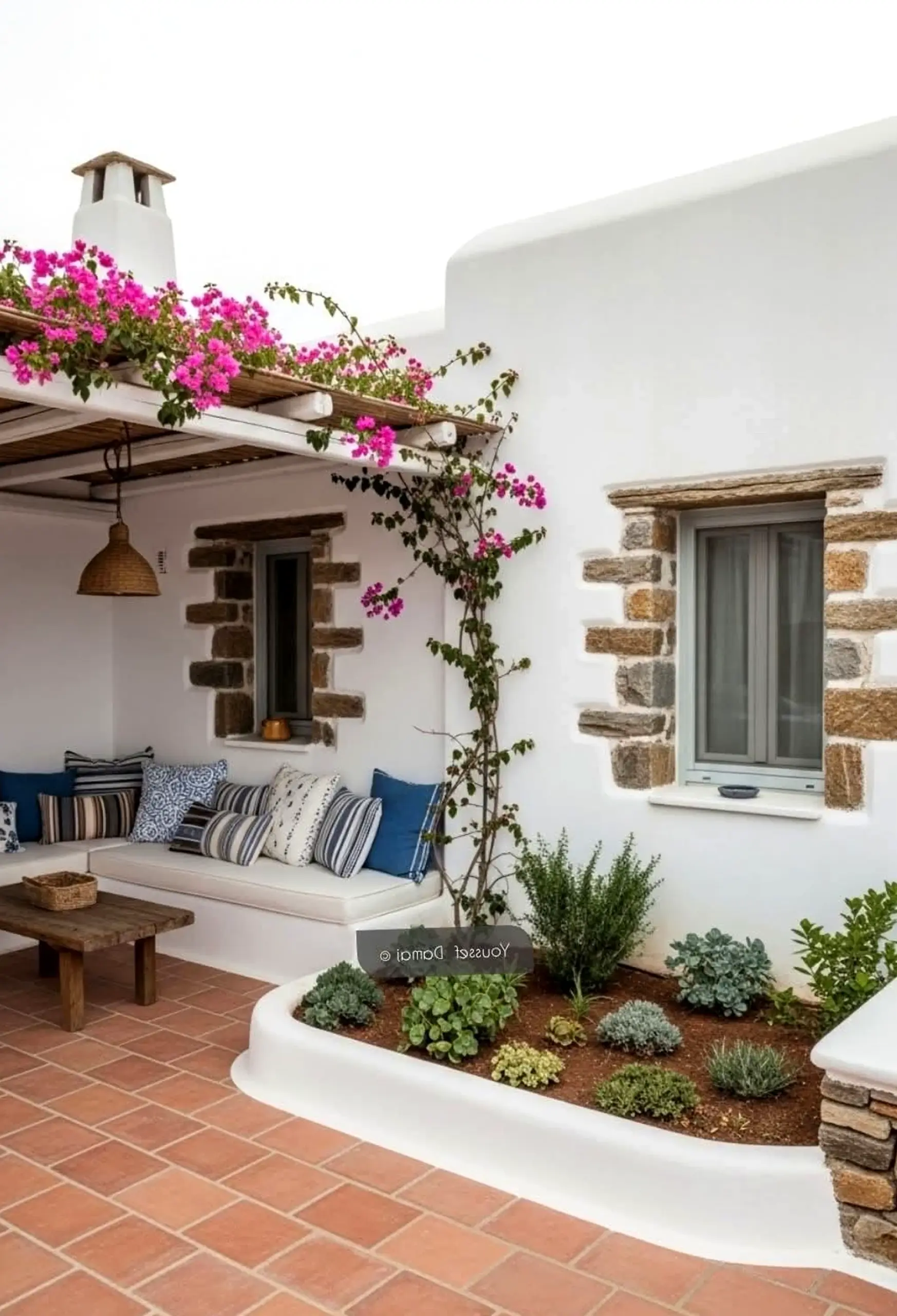 Compact plant shelf gives the wall more depth, so the whole view feels open and lived-in.