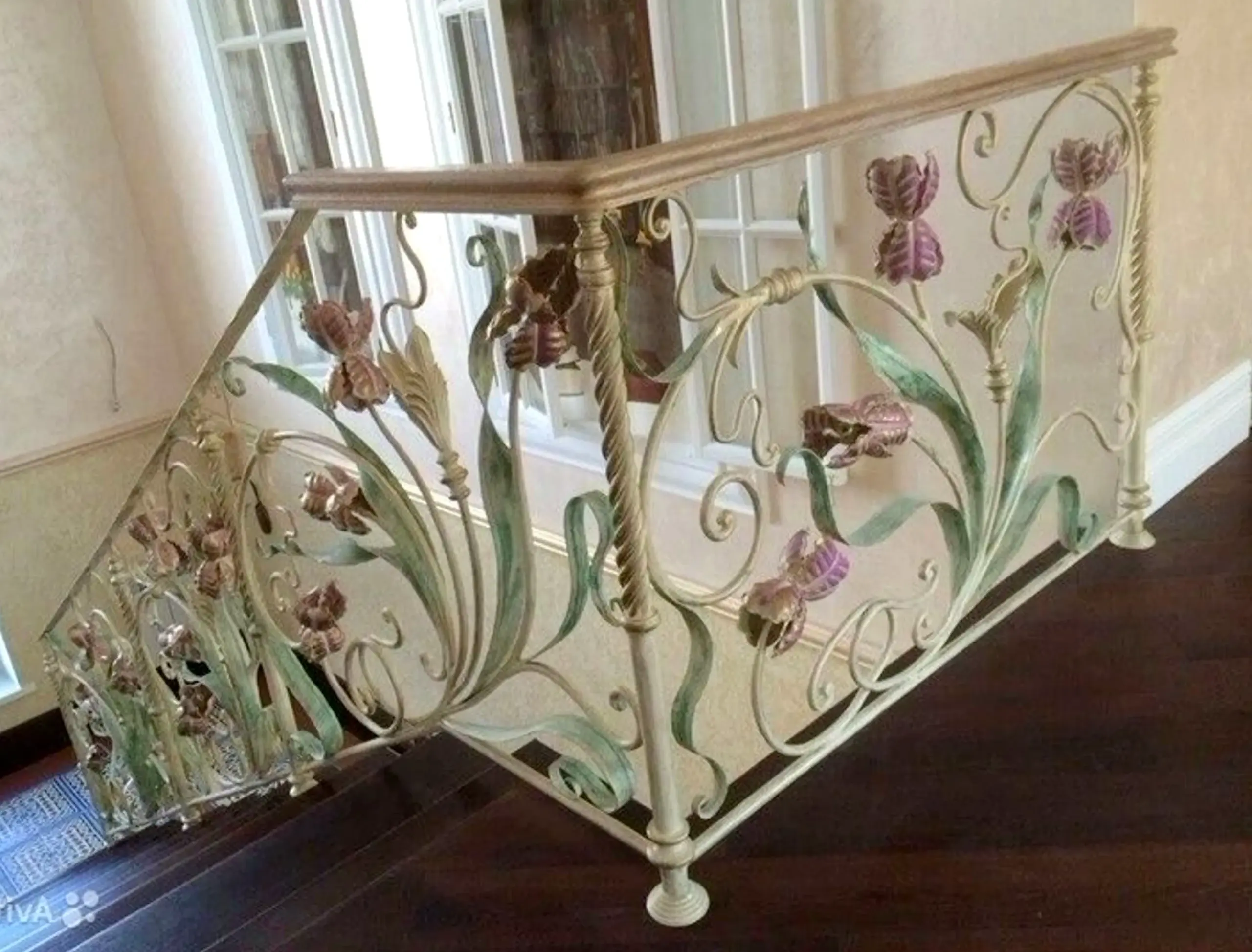 Sculptural decorative mirror frames the corner with comfort, making the scene feel clear and inviting.