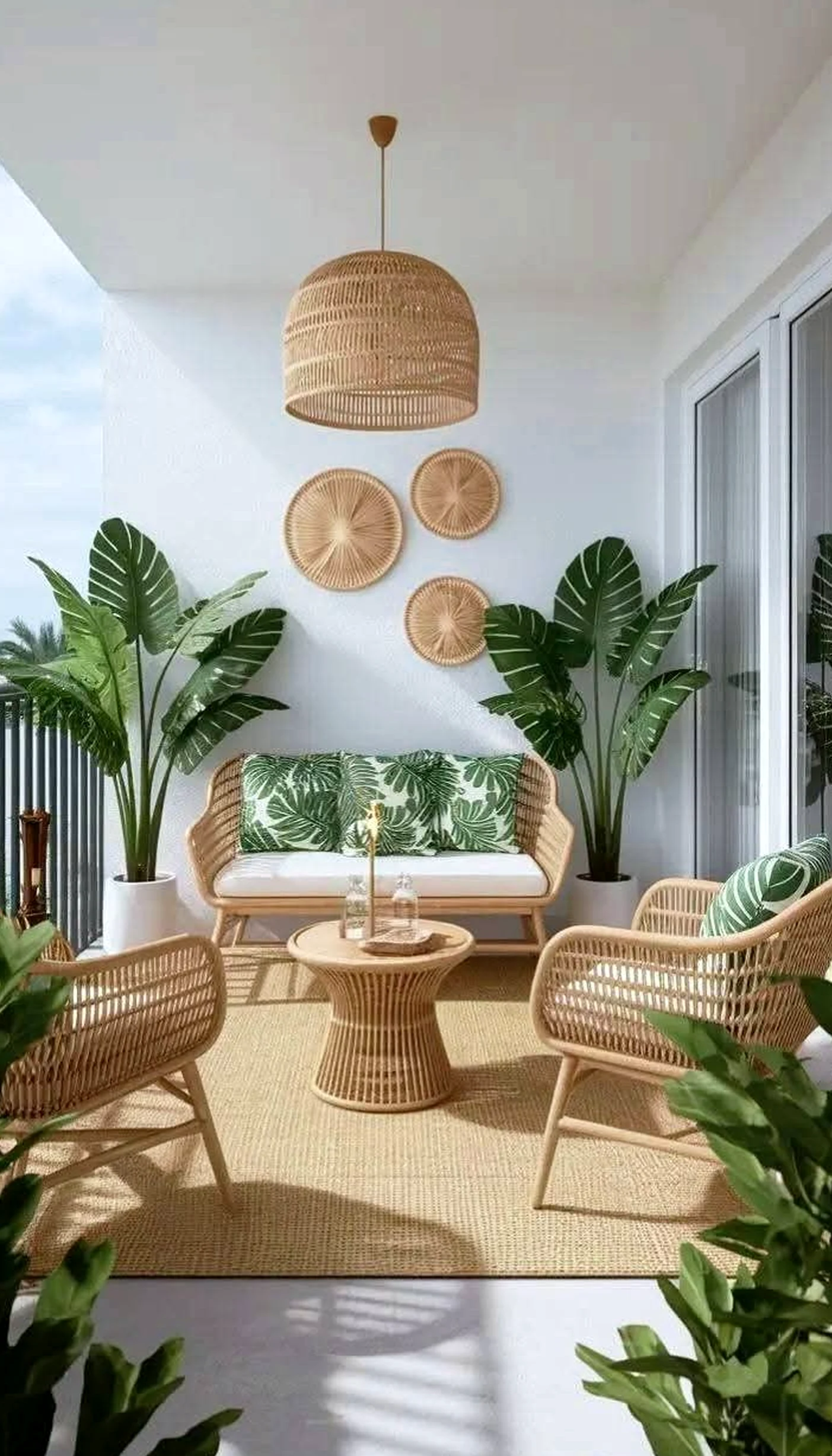 Open colorful passage supports the sitting area through contrast, leaving the space feeling personal and relaxed.