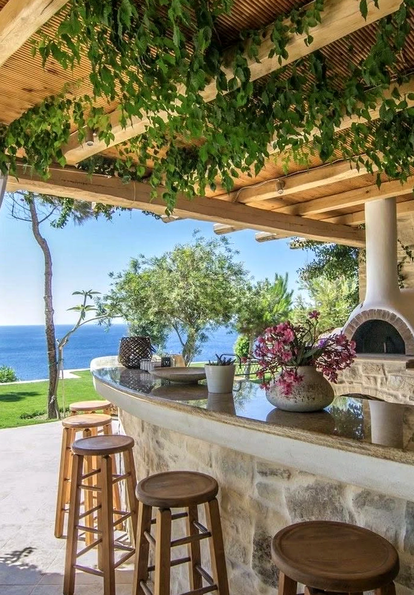 Colorful passage anchors the sitting area with focus, giving the view a mood that feels warm without clutter.