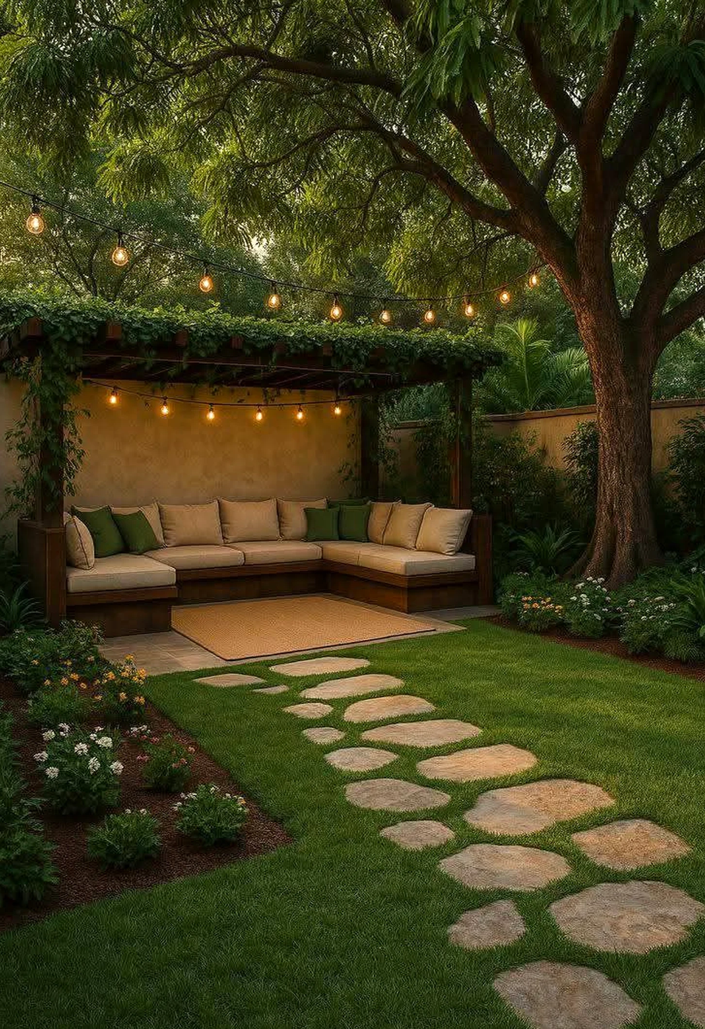 Warm garden border brings character to the arrangement, creating a mood that feels visually grounded.