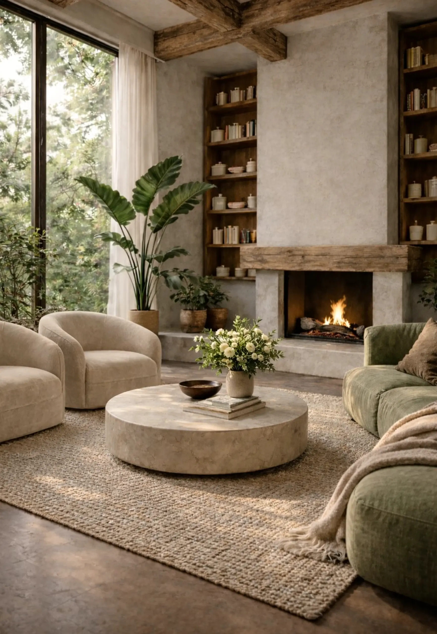Subtle patio corner anchors the backdrop with clarity, giving the view a mood that feels fresh and intentional.