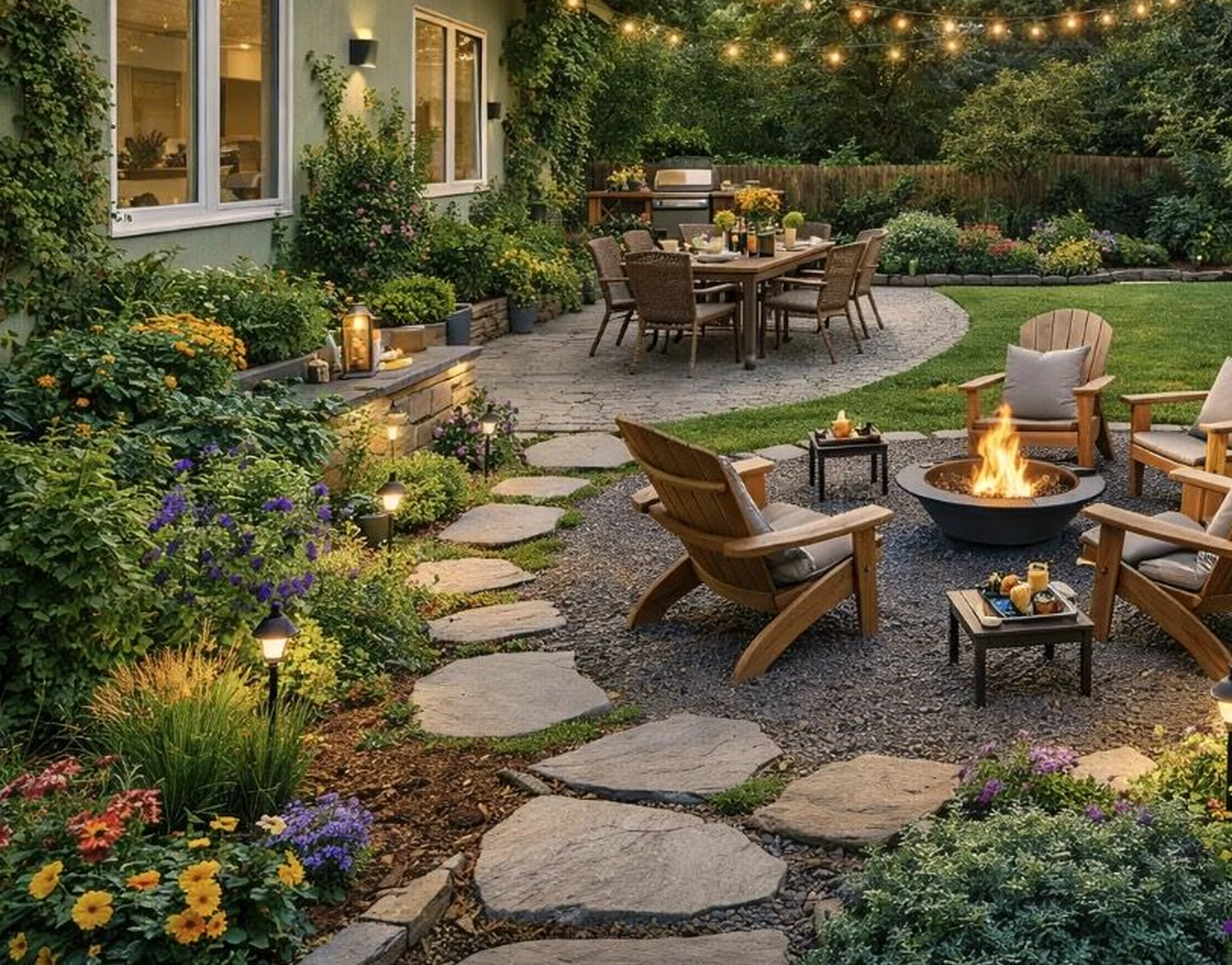 Simple stair landing brings a useful note of depth, making the sitting area feel easy to enjoy.