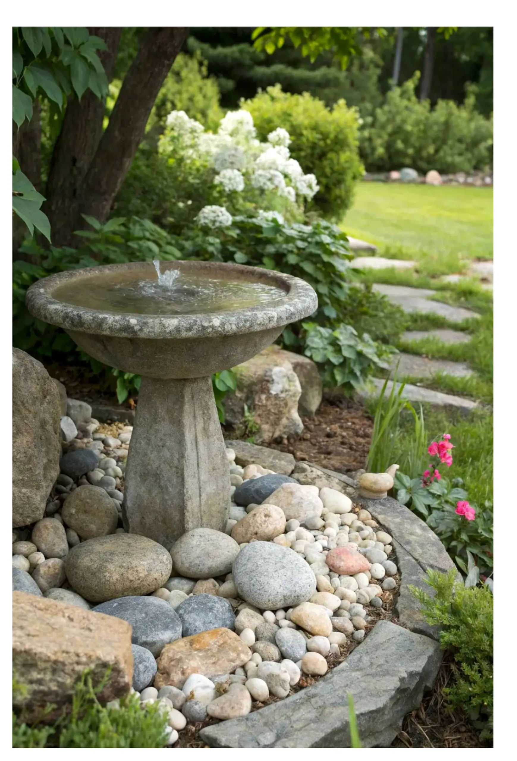 Quiet garden seating introduces comfort into the room, keeping the atmosphere settled and welcoming.