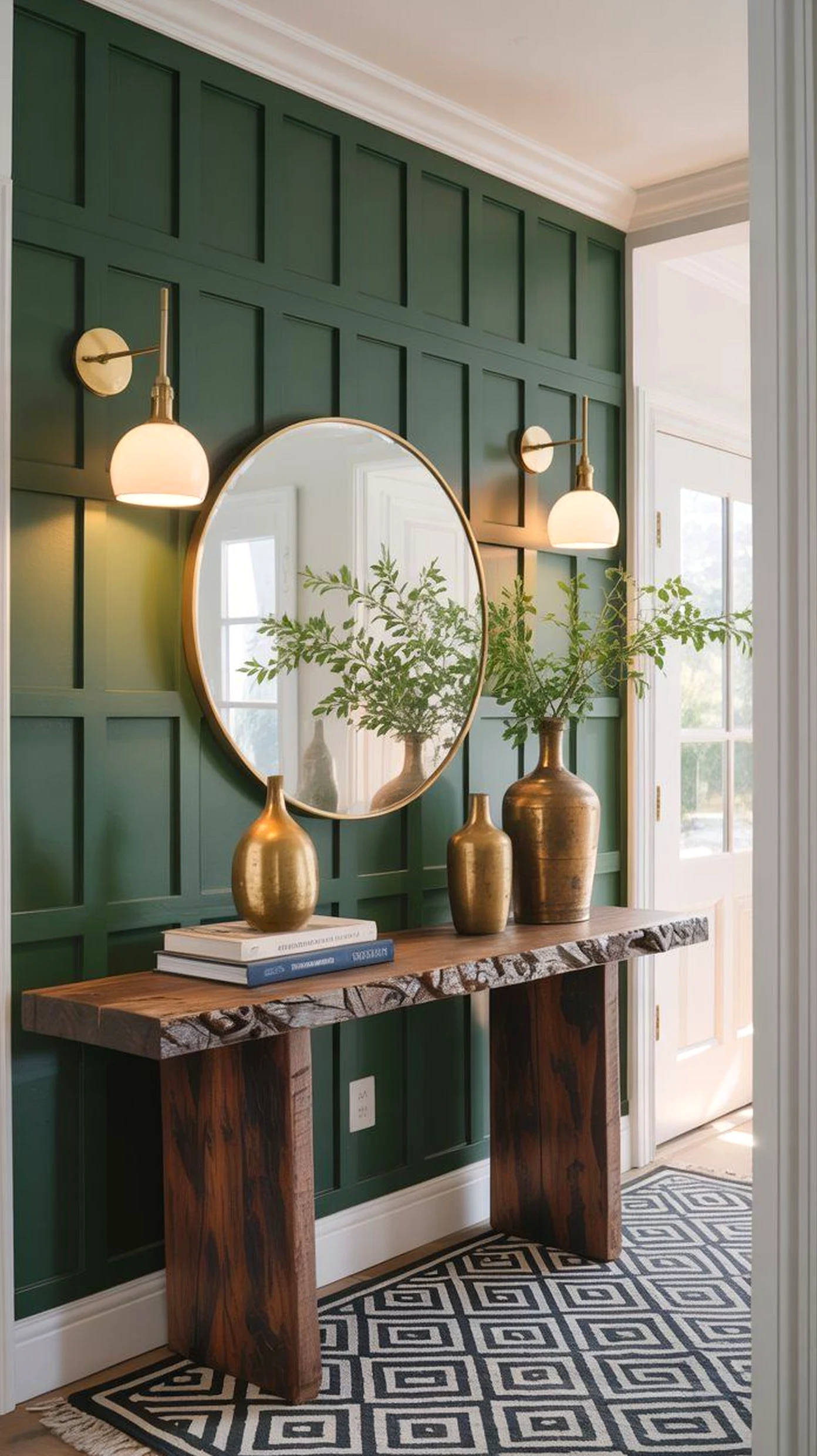 Bright bedside layer supports the backdrop through light, leaving the space feeling comfortable in daily use.