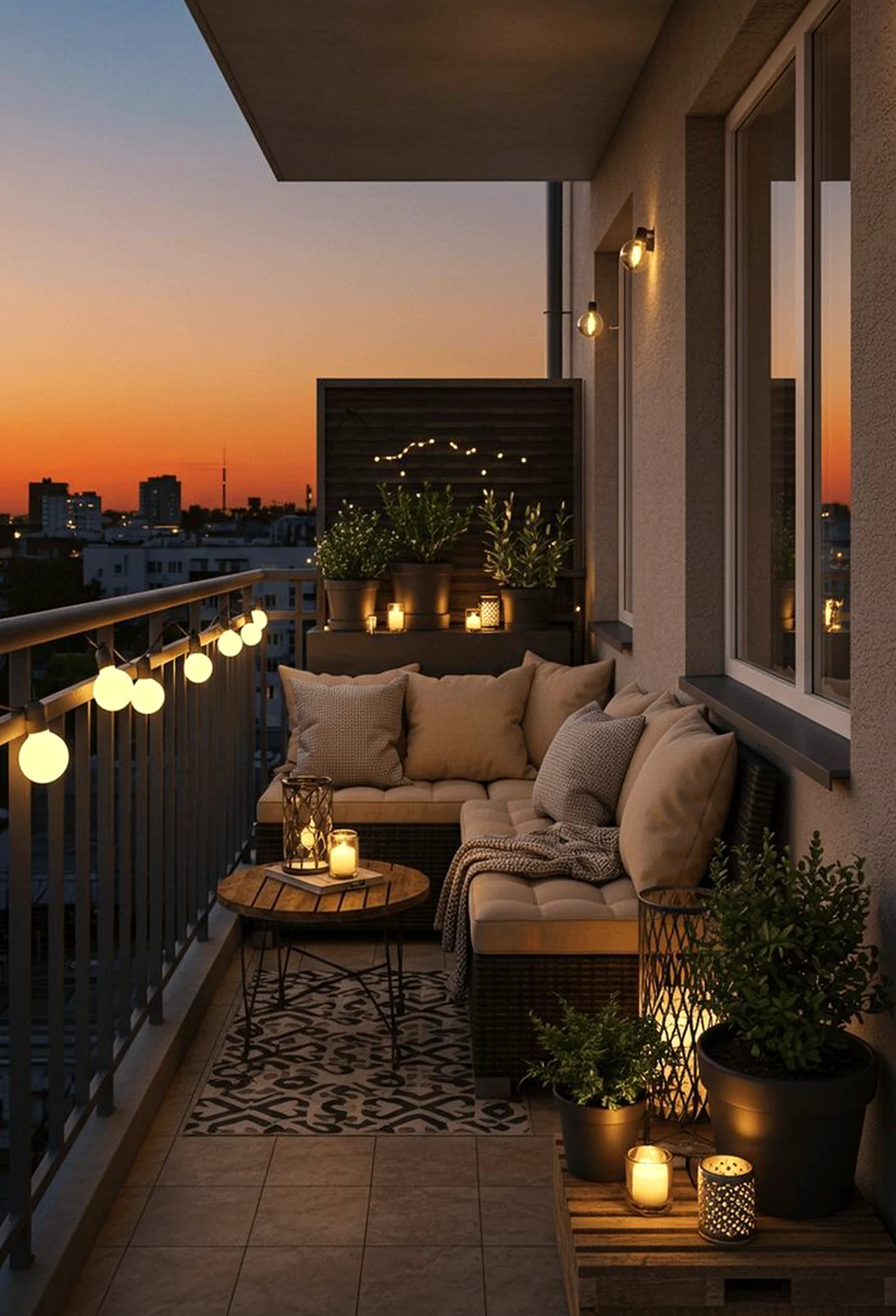 Bright colorful passage adds a clear layer of character, helping the sitting area feel easy to enjoy.