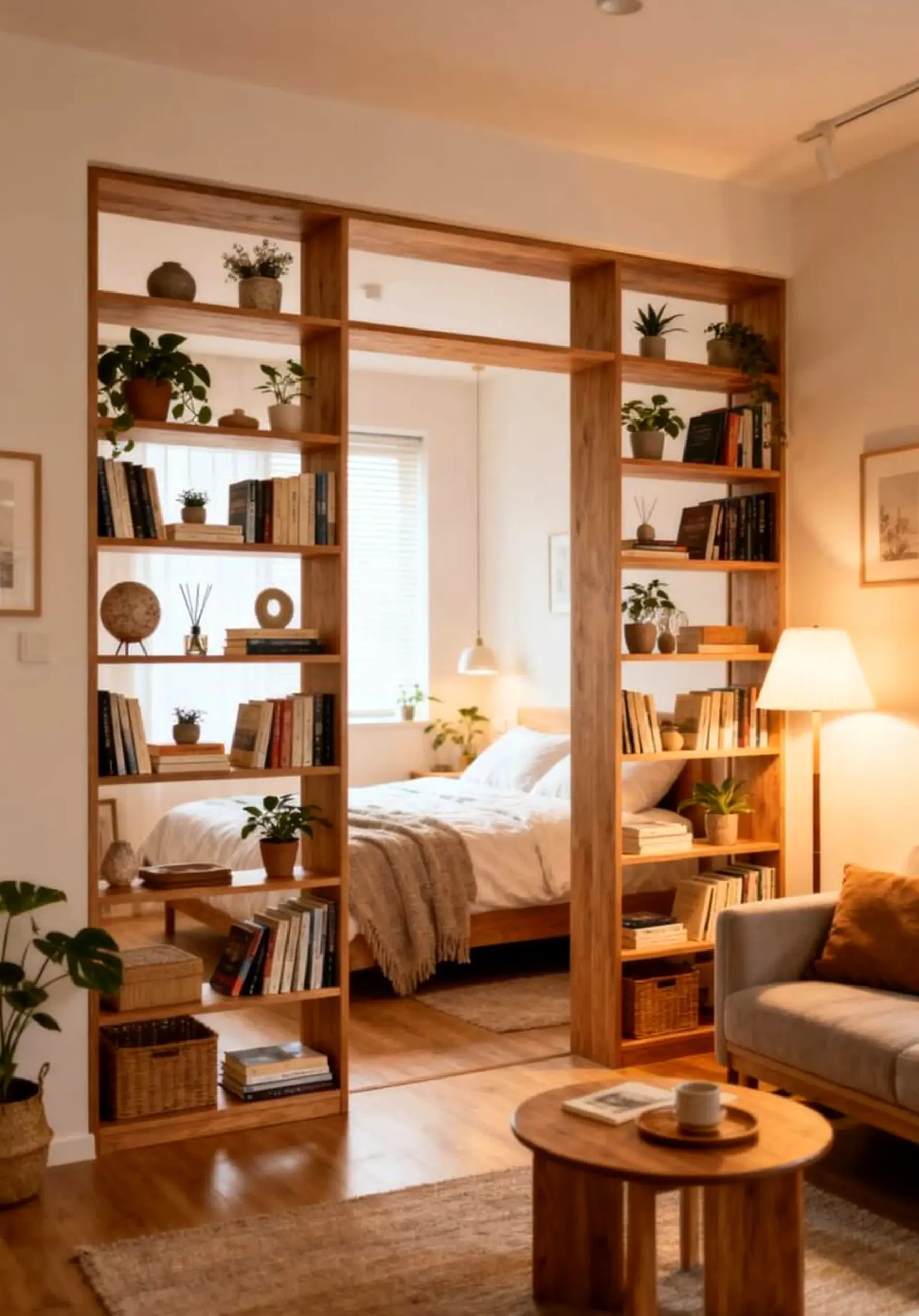 Balanced sunlit room introduces rhythm into the outdoor space, keeping the atmosphere open and lived-in.