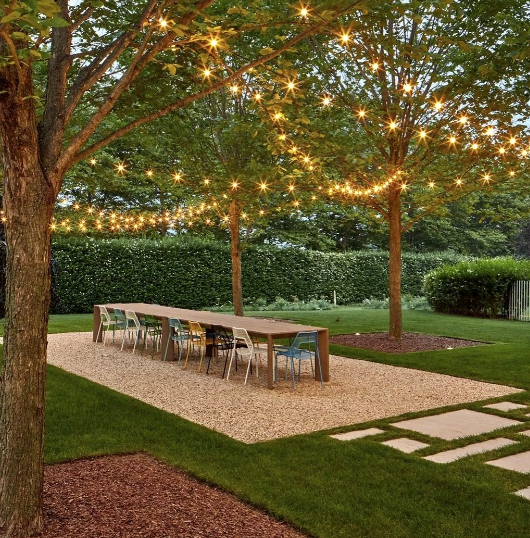 Colorful stone path brings clarity to the composition, creating a mood that feels fresh and intentional.