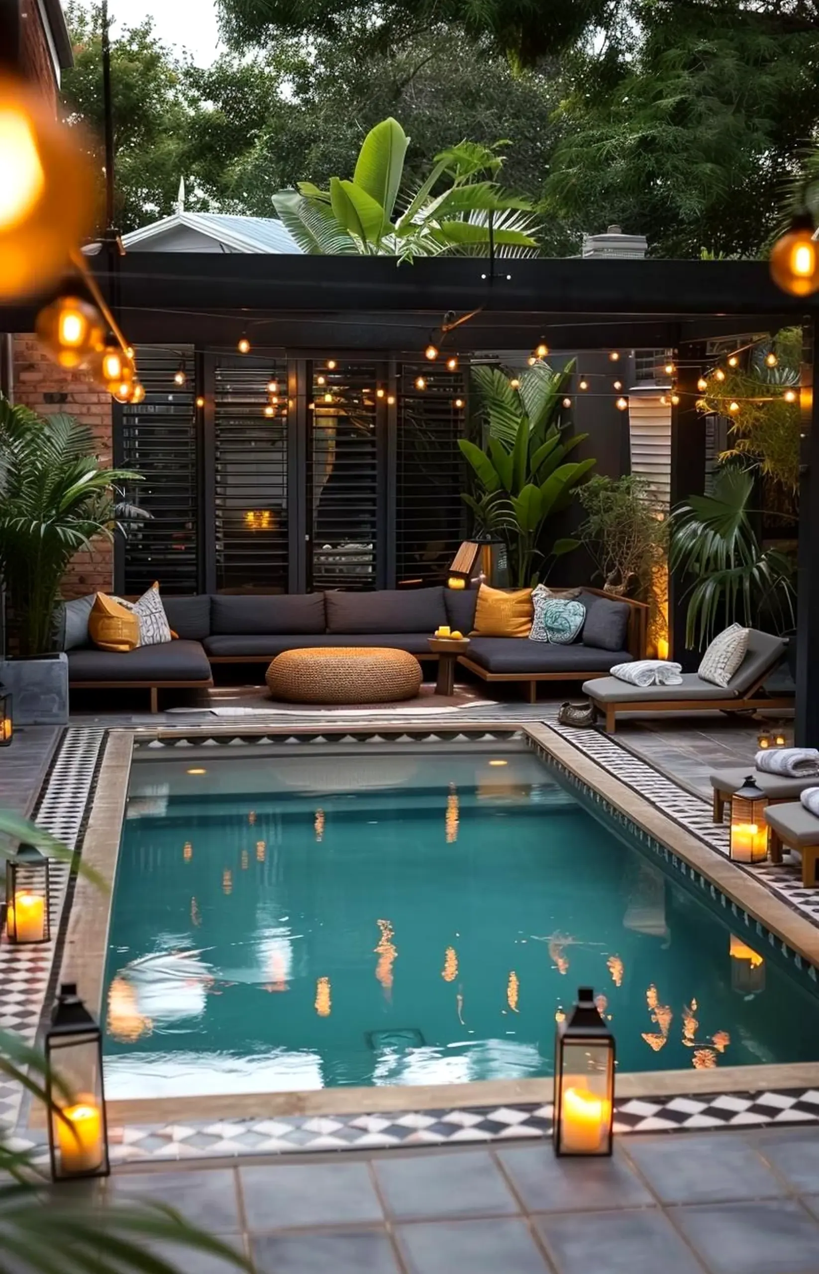 Subtle ceiling detail brings a useful note of comfort, making the outdoor space feel quietly finished.