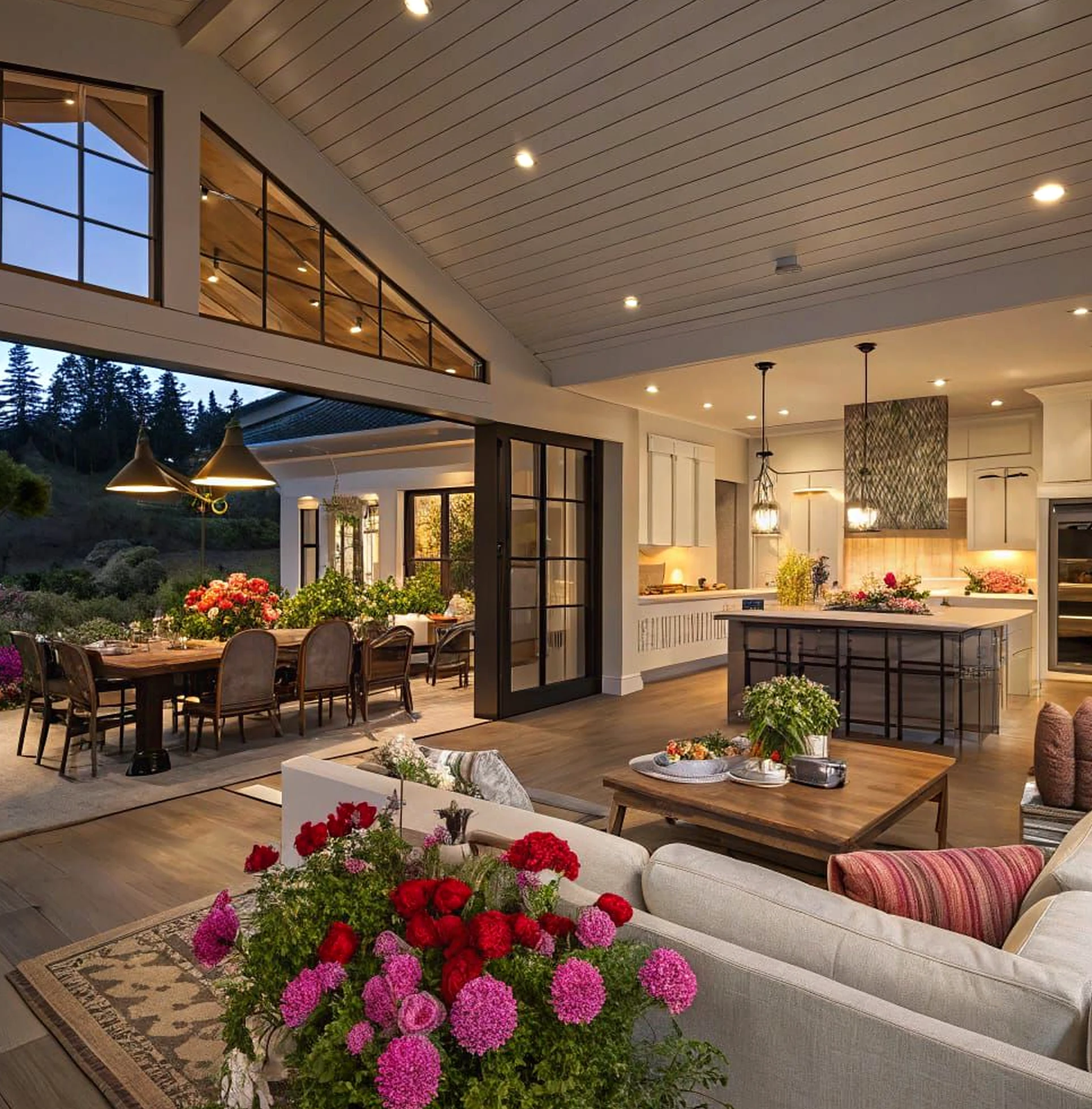 Layered tile detail gives the outdoor space more order, so the whole view feels simple yet expressive.