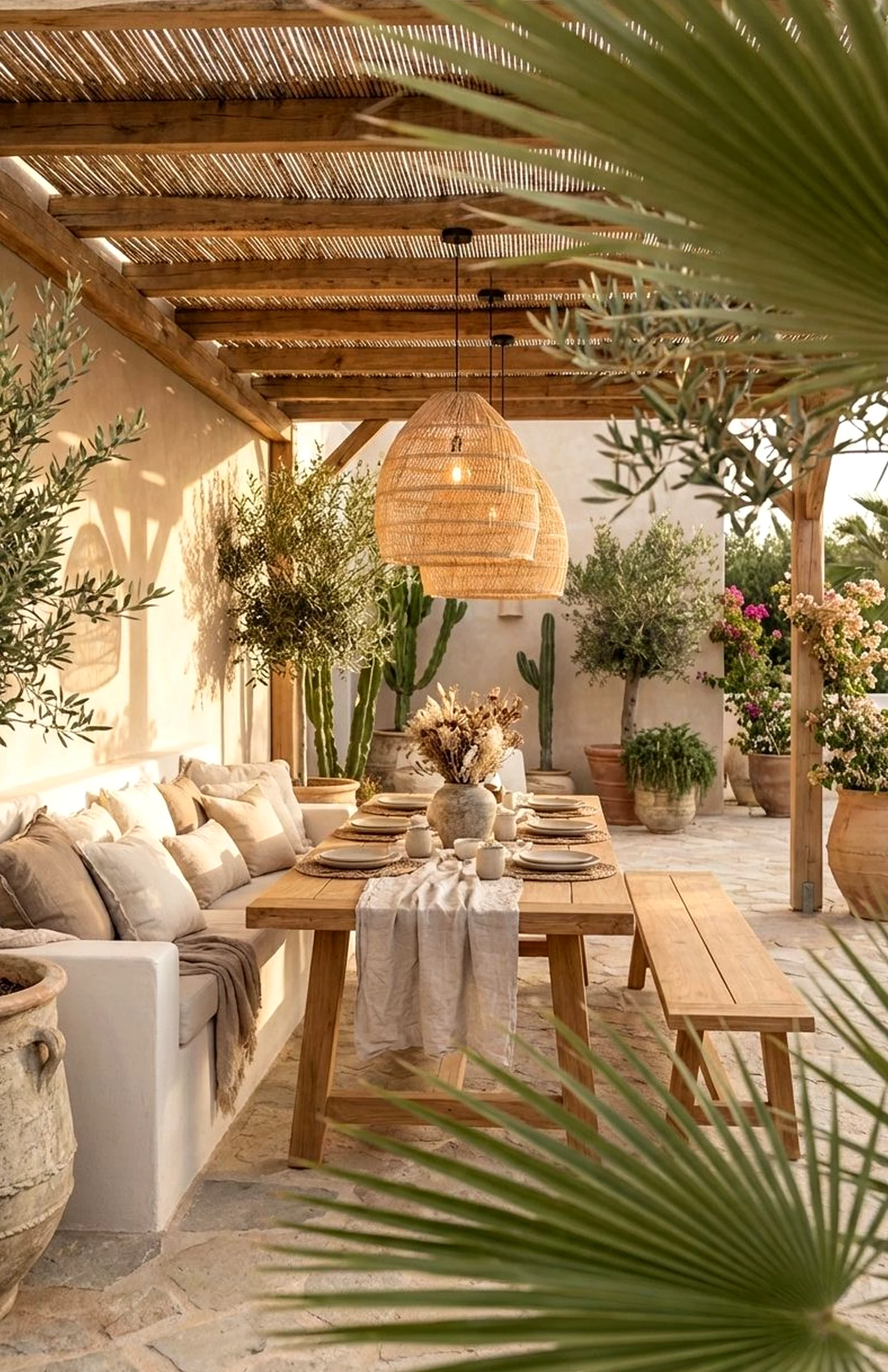 Airy breakfast table supports the wall through rhythm, leaving the space feeling bright but not busy.