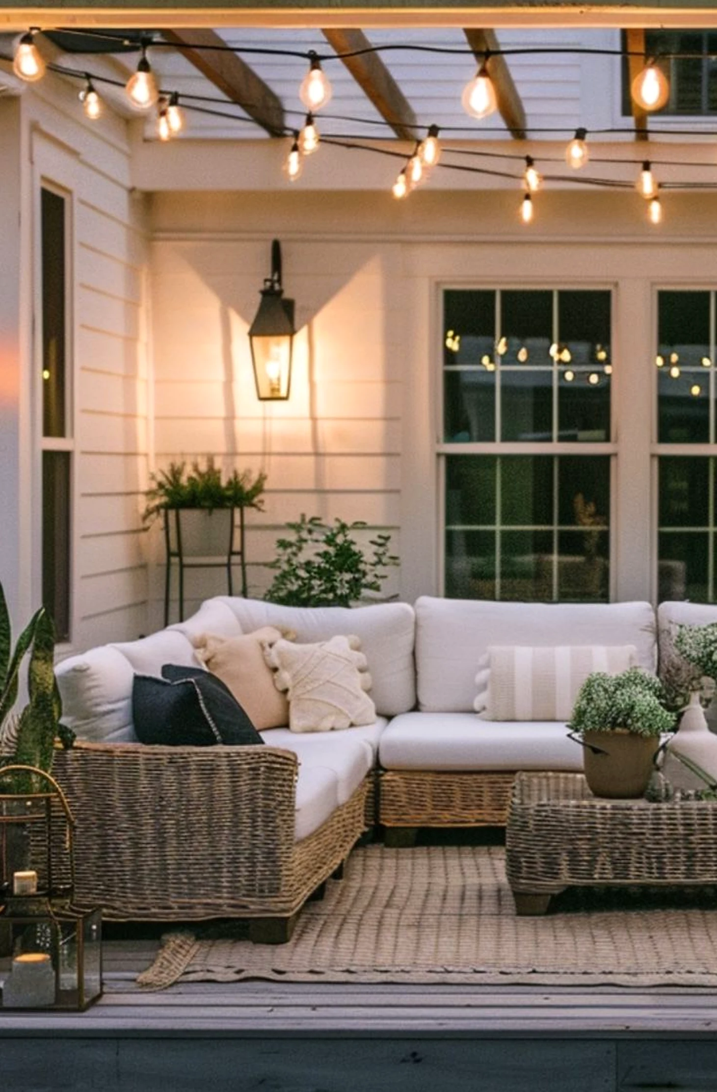 Warm terrace table brings a useful note of depth, making the arrangement feel soft at the edges.