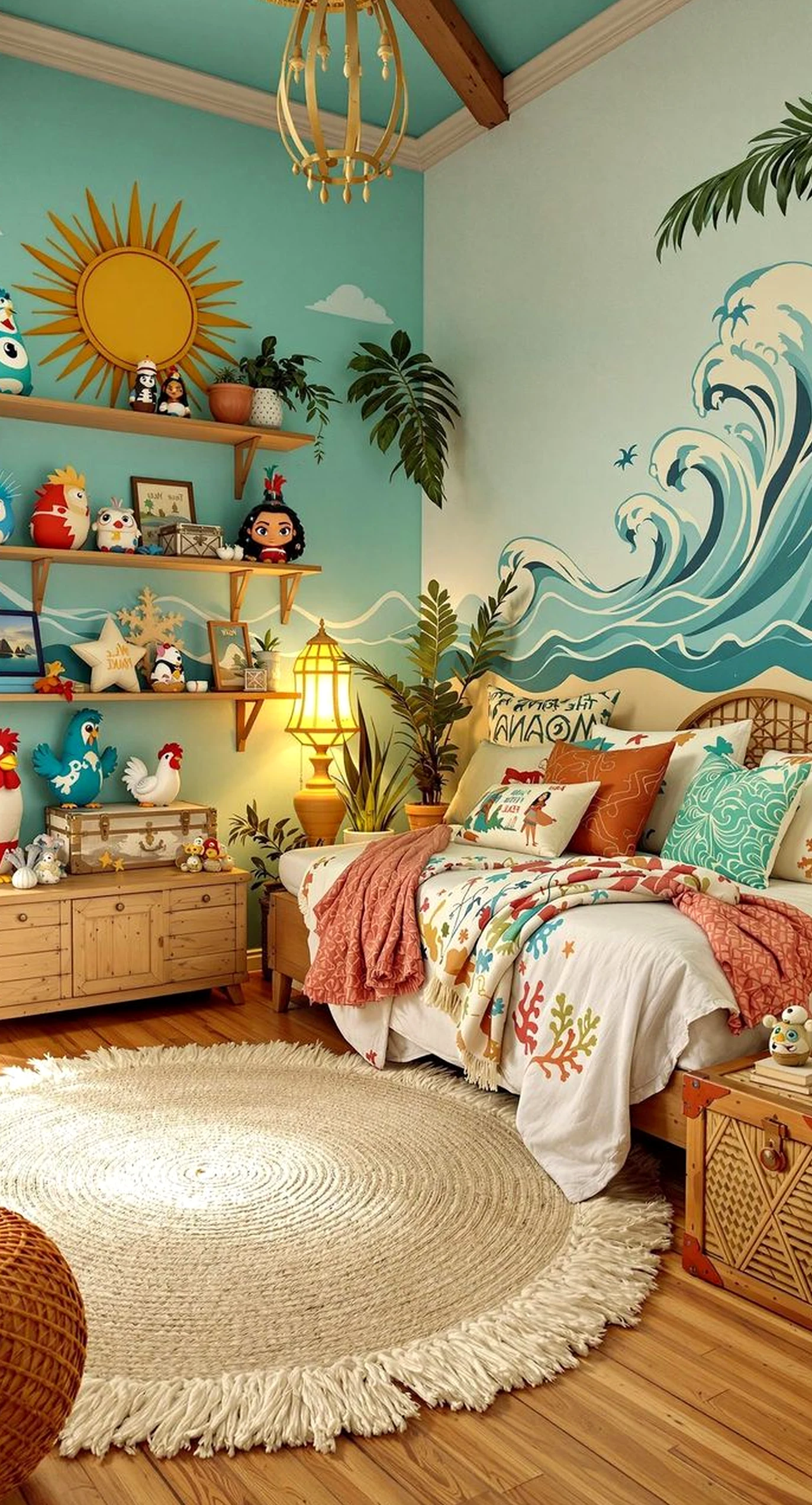 Tactile ceiling detail anchors the backdrop with focus, giving the view a mood that feels warm without clutter.