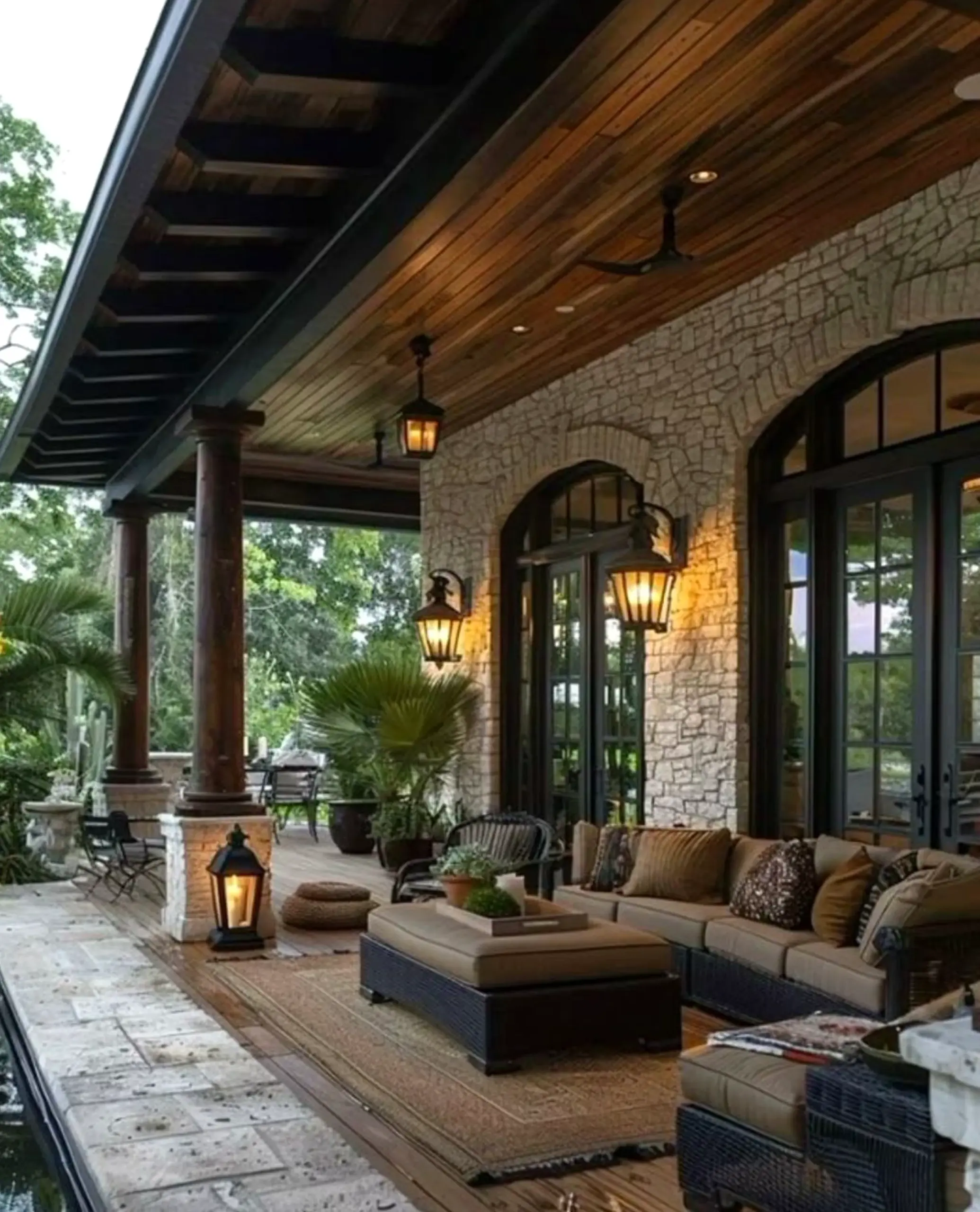 Graceful garden seating frames the room with focus, making the scene feel simple yet expressive.