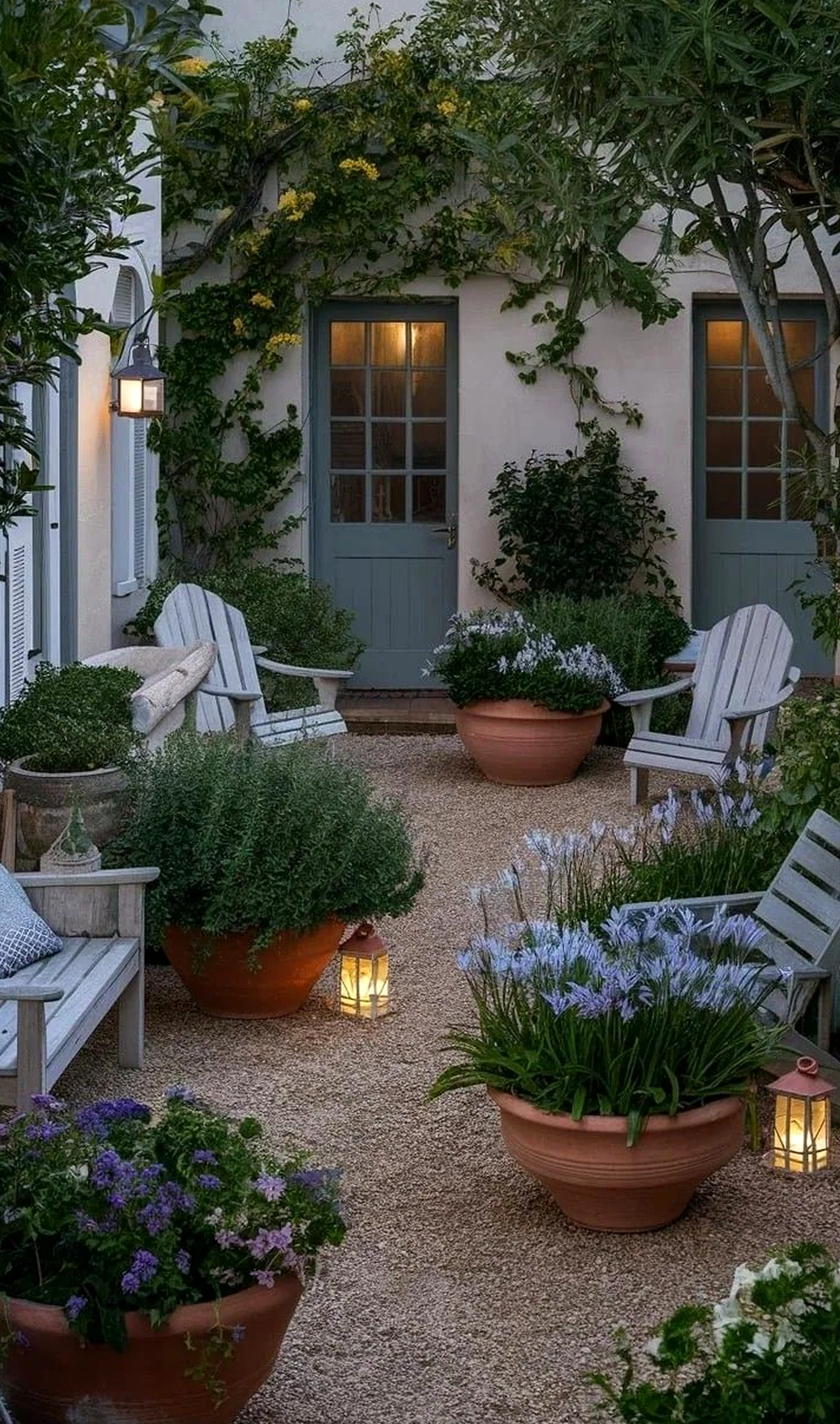 Textured stone terrace adds order across the design, giving the decor a finish that feels ready for quiet use.