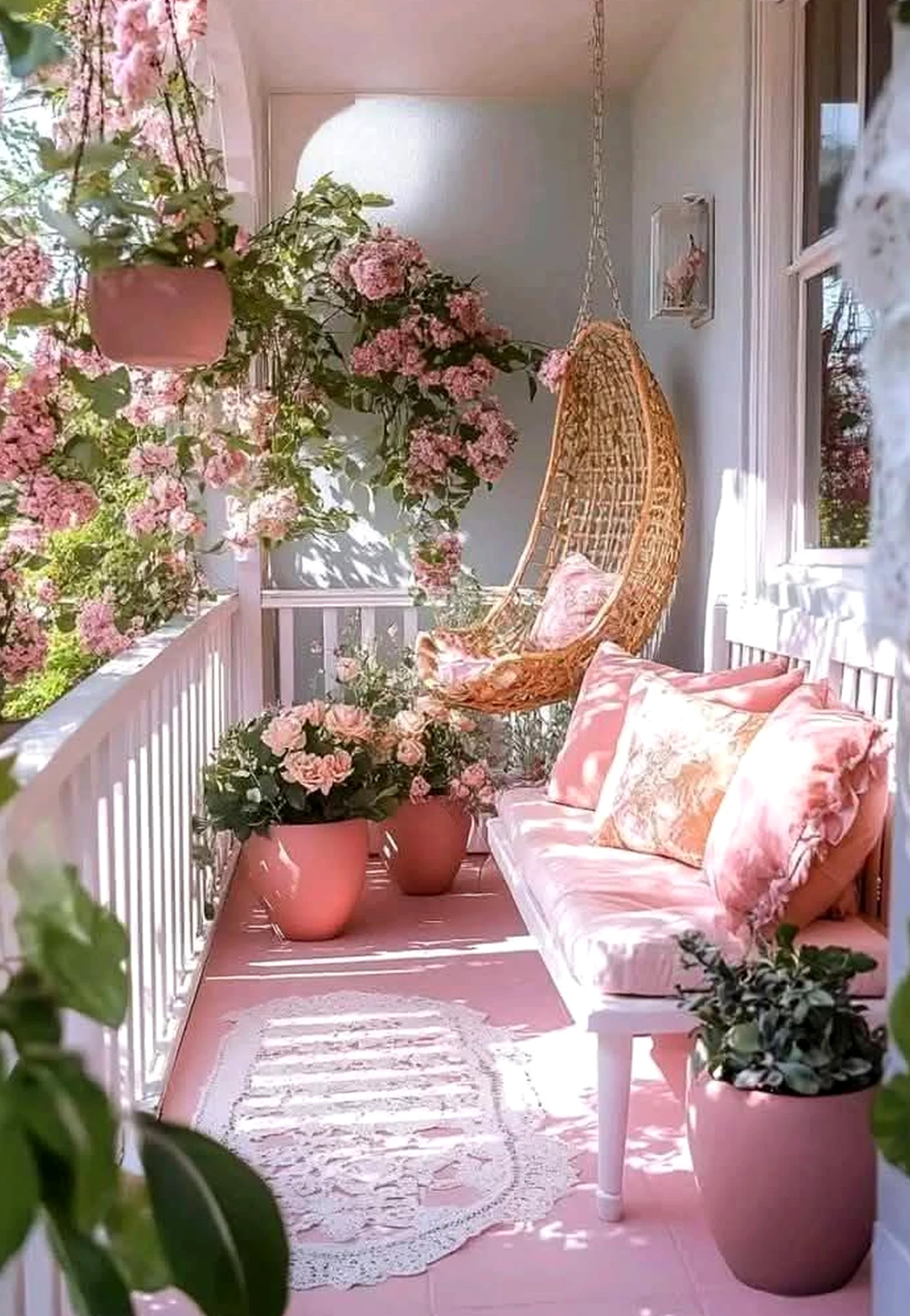 Elegant stair landing draws attention to warmth while the composition stays warm without clutter.