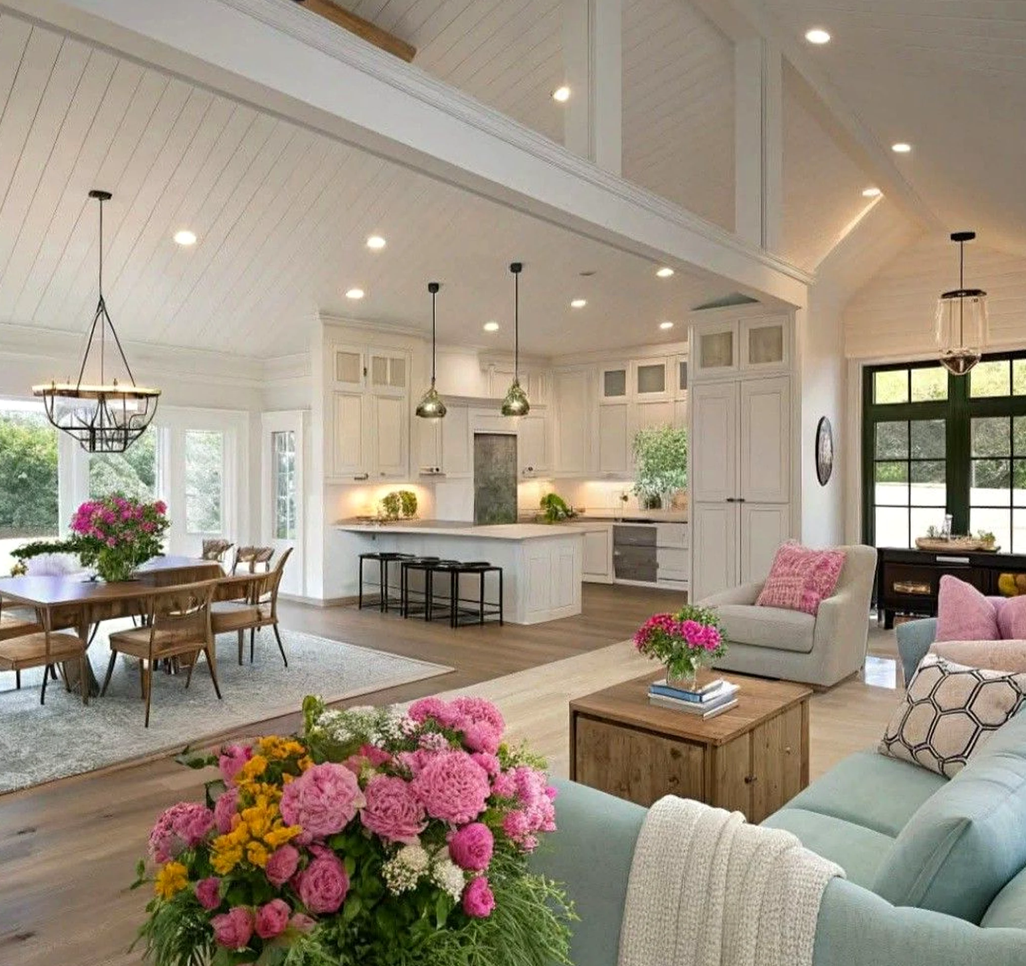 Sunny painted door supports the view through personality, leaving the space feeling pleasantly composed.