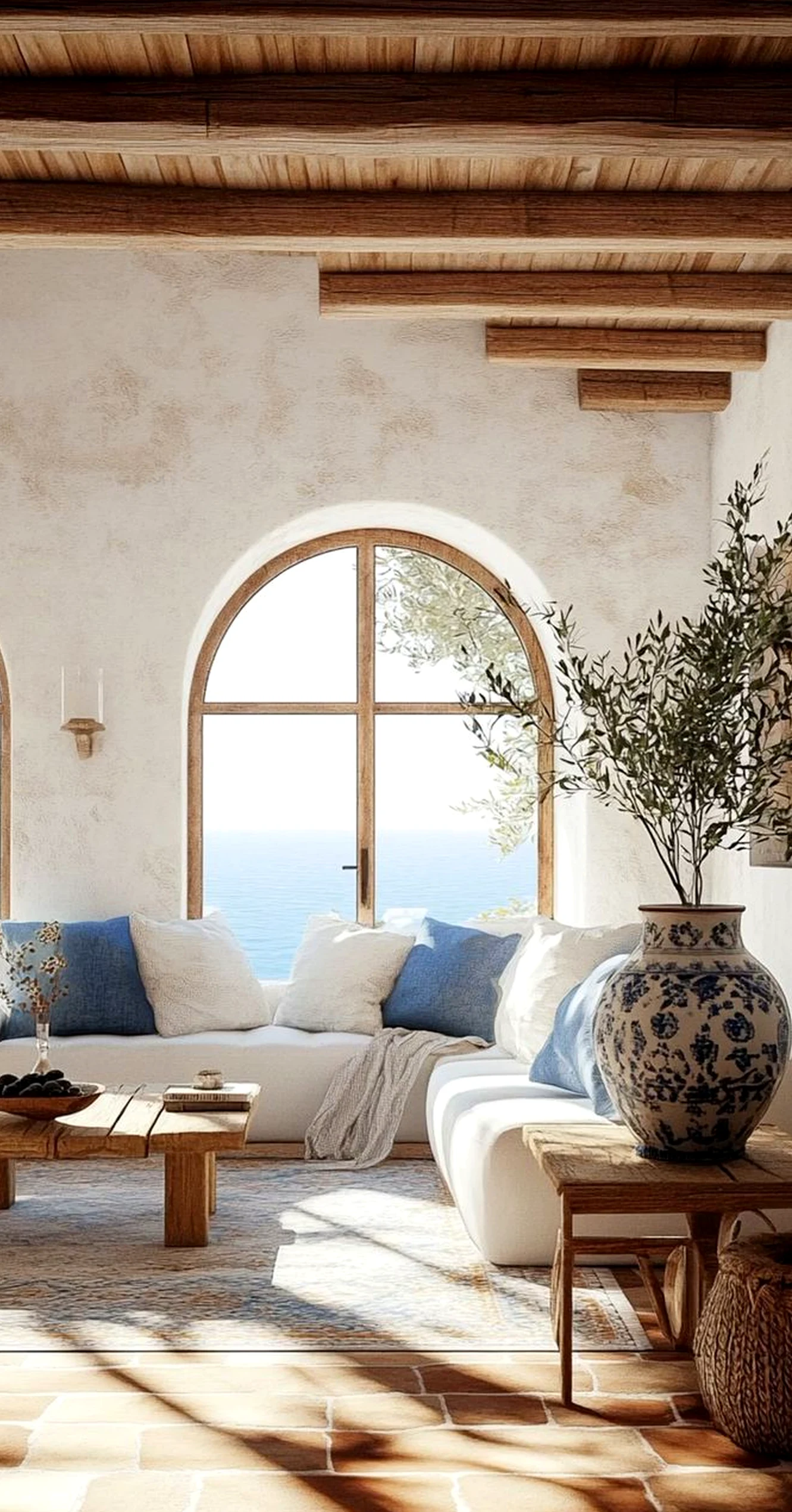 Natural woven chair supports the outdoor space through ease, leaving the space feeling visually grounded.