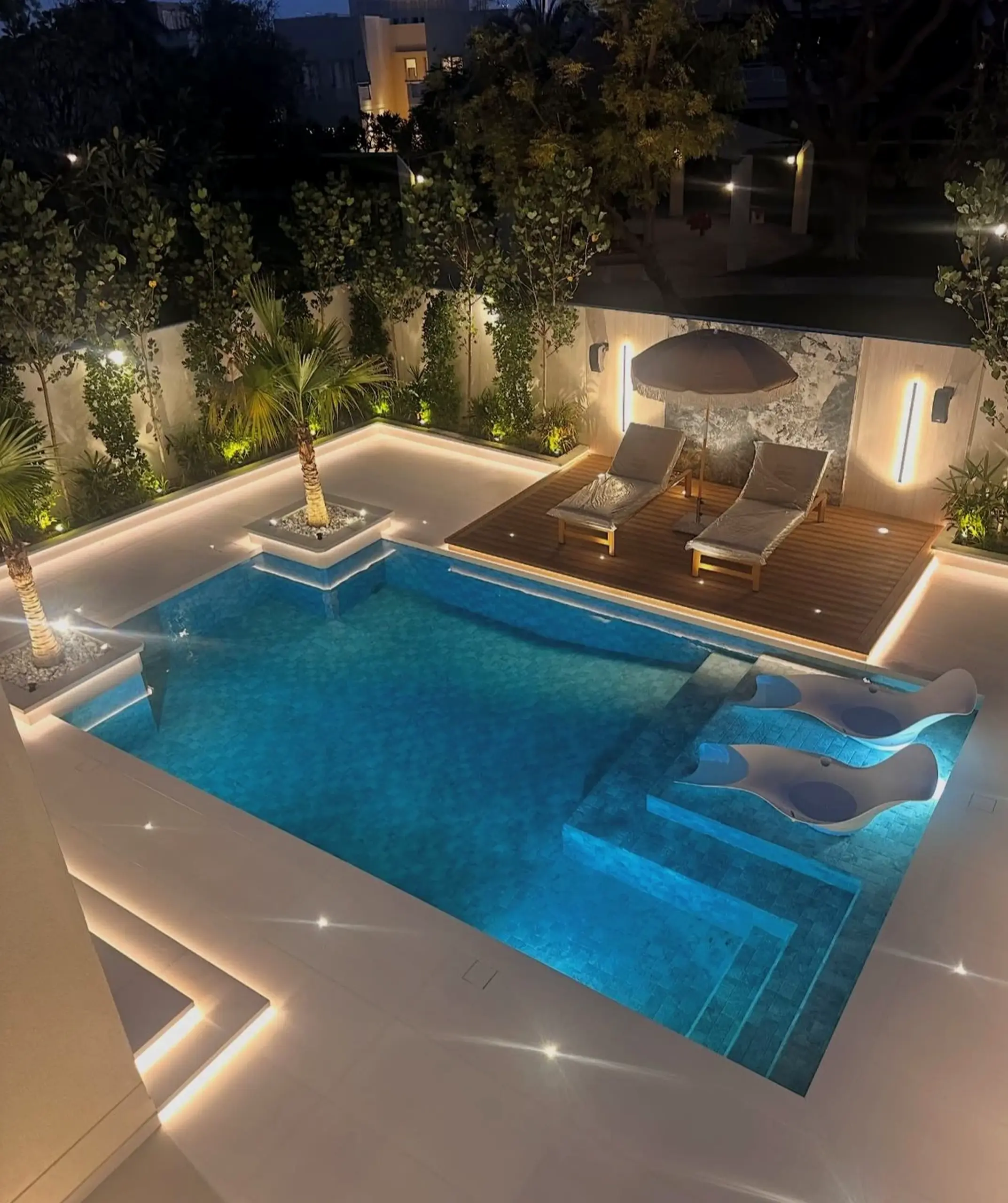 Inviting outdoor lounge anchors the room with detail, giving the view a mood that feels soft at the edges.