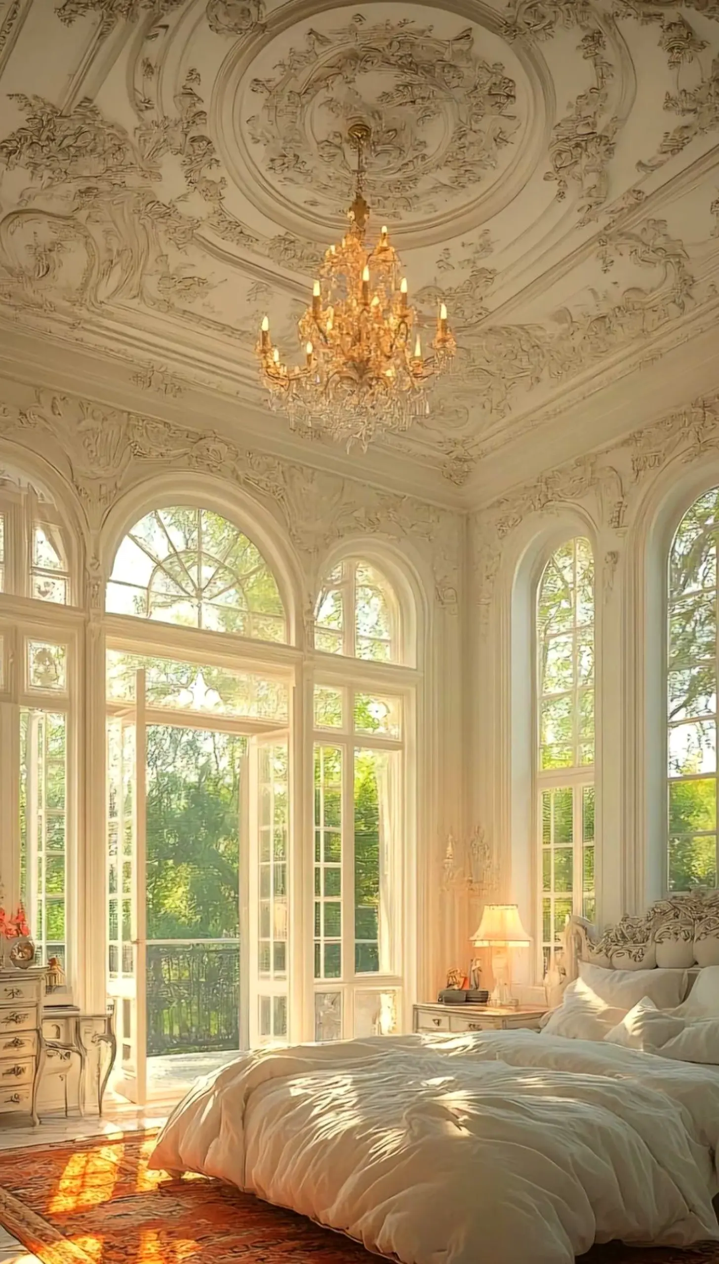 Compact decorative mirror gives the view more comfort, so the whole view feels soft at the edges.