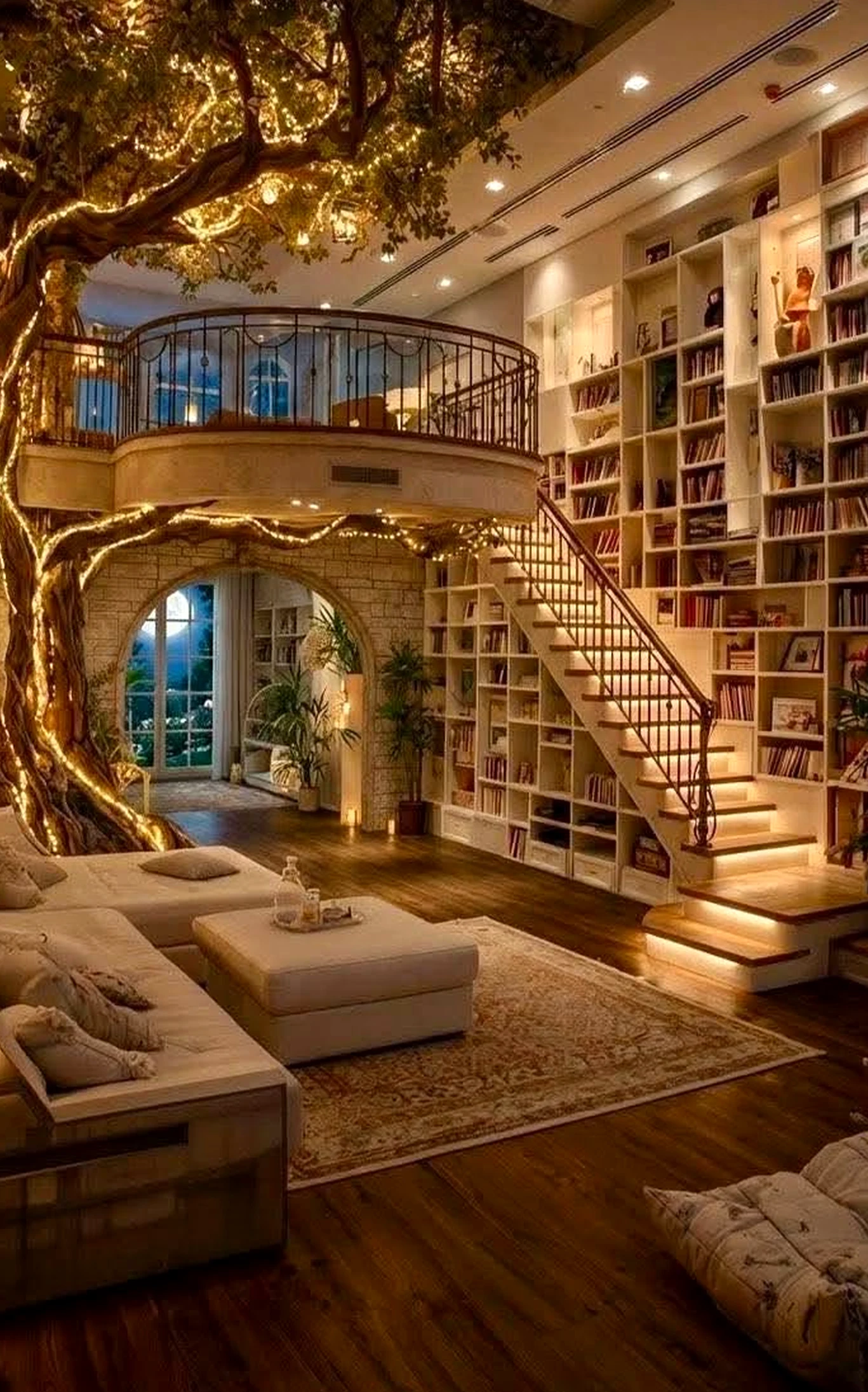 Refined reading corner gives the garden edge more balance, so the whole view feels pleasantly composed.
