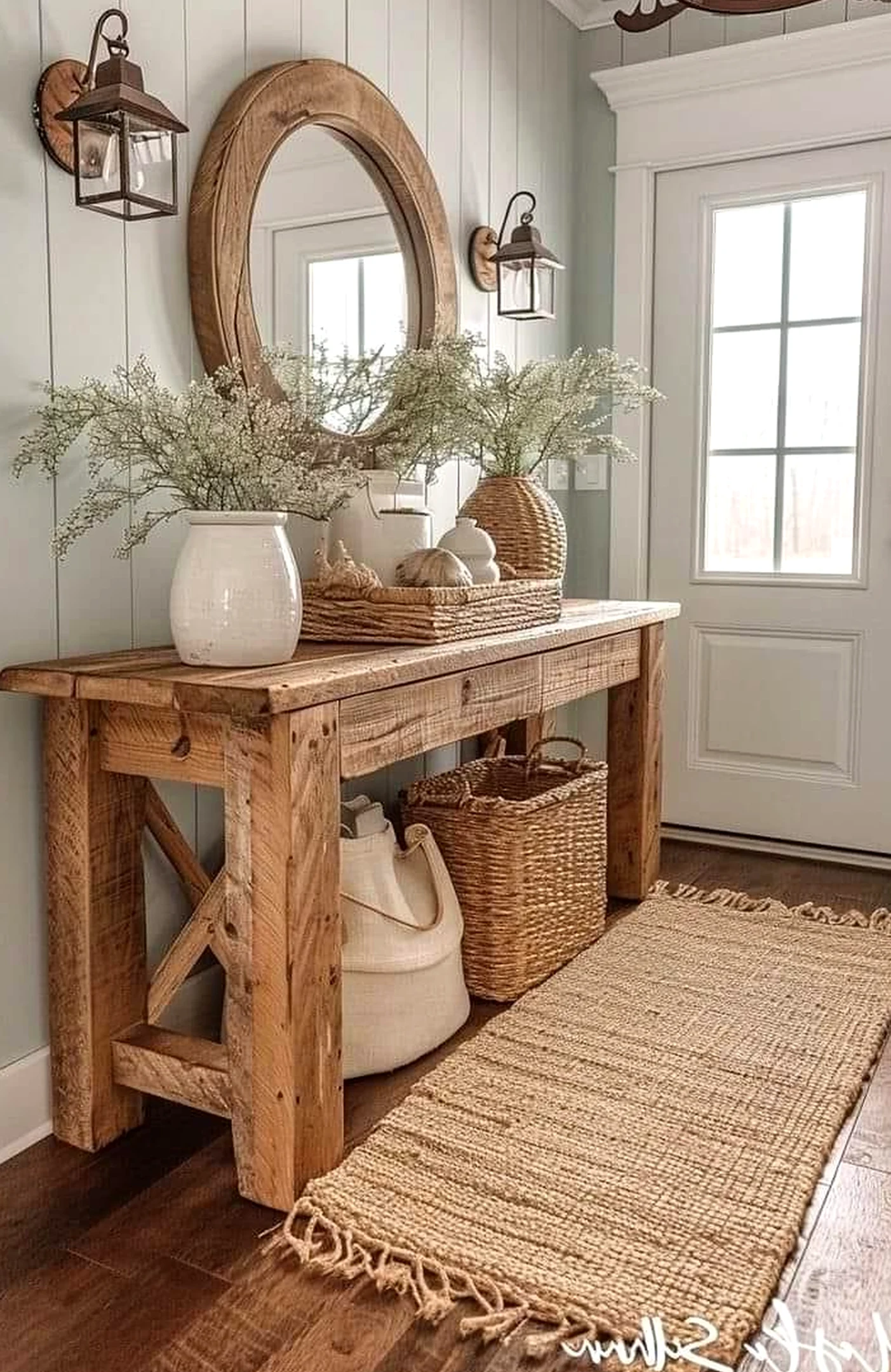 Tactile porch bench adds a clear layer of contrast, helping the backdrop feel open and lived-in.