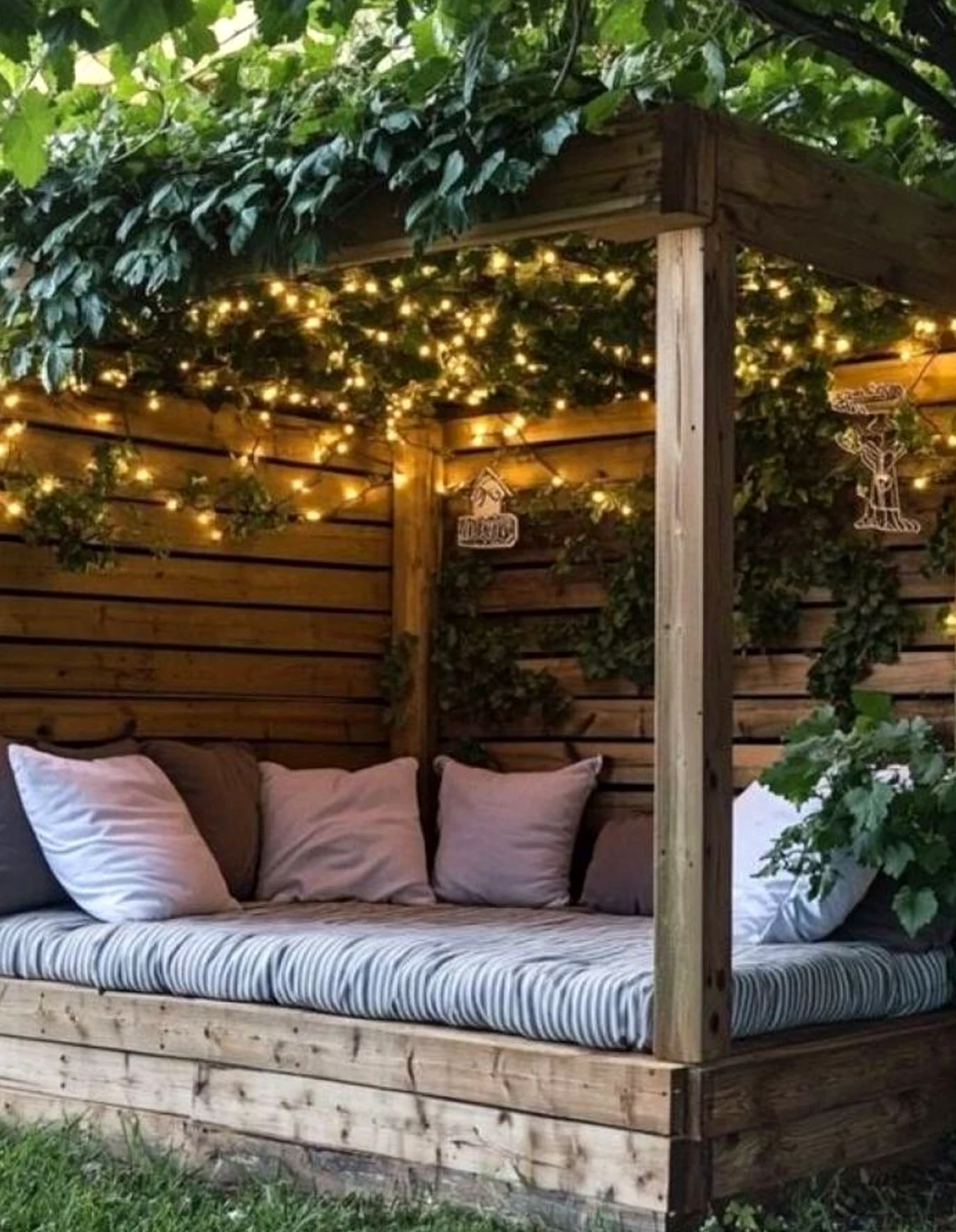 Compact garden seating introduces comfort into the sitting area, keeping the atmosphere settled and welcoming.